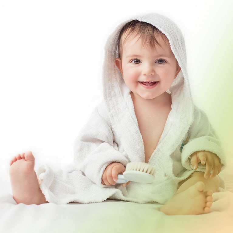 Imagen de un bebé sonriendo